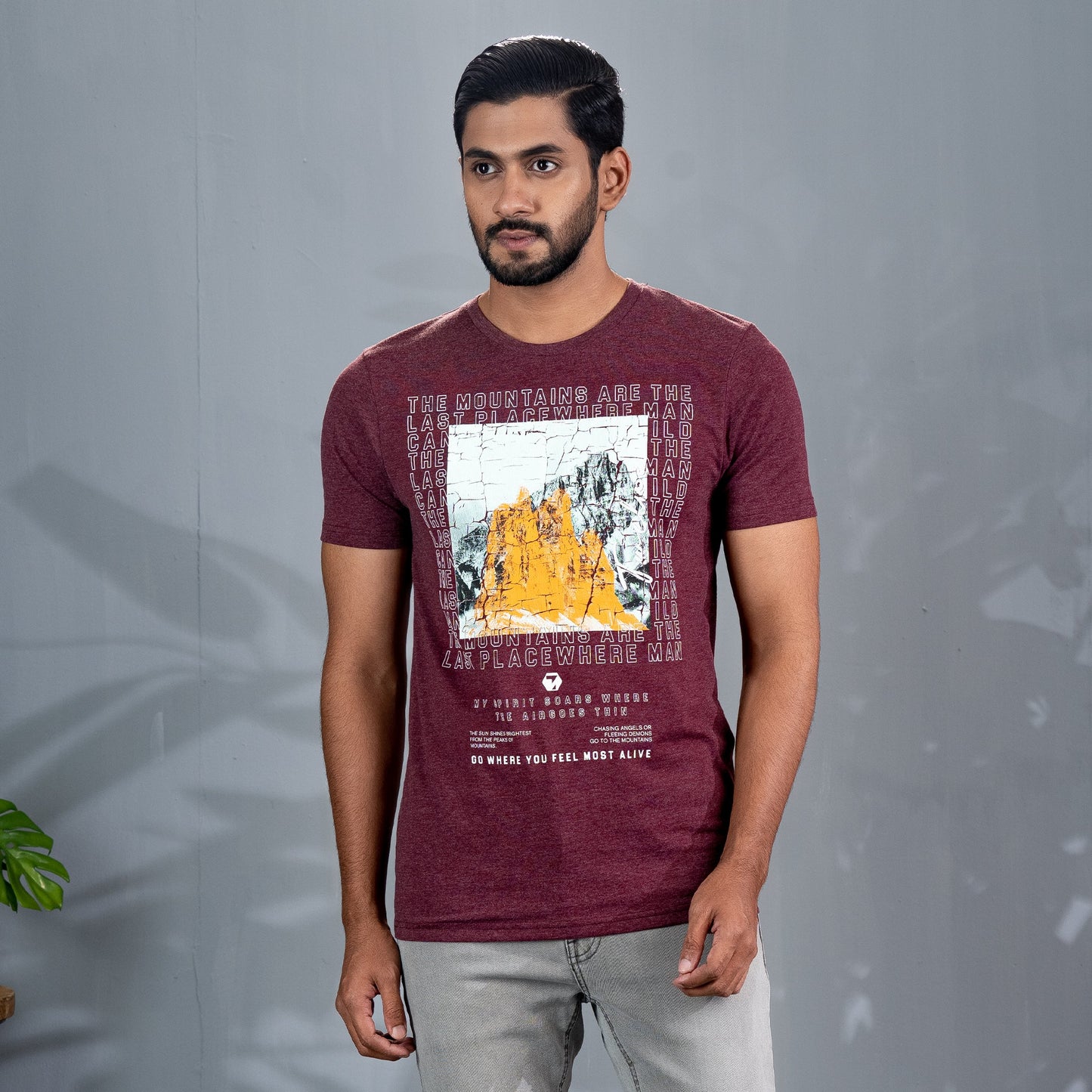 Men's Bordeaux Melange T-Shirt