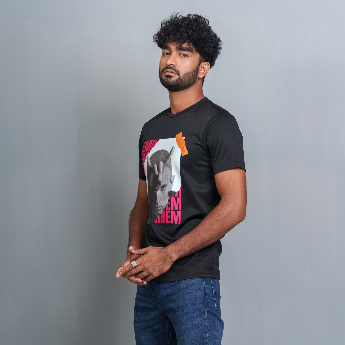 Men’s Black Colorful T-Shirt