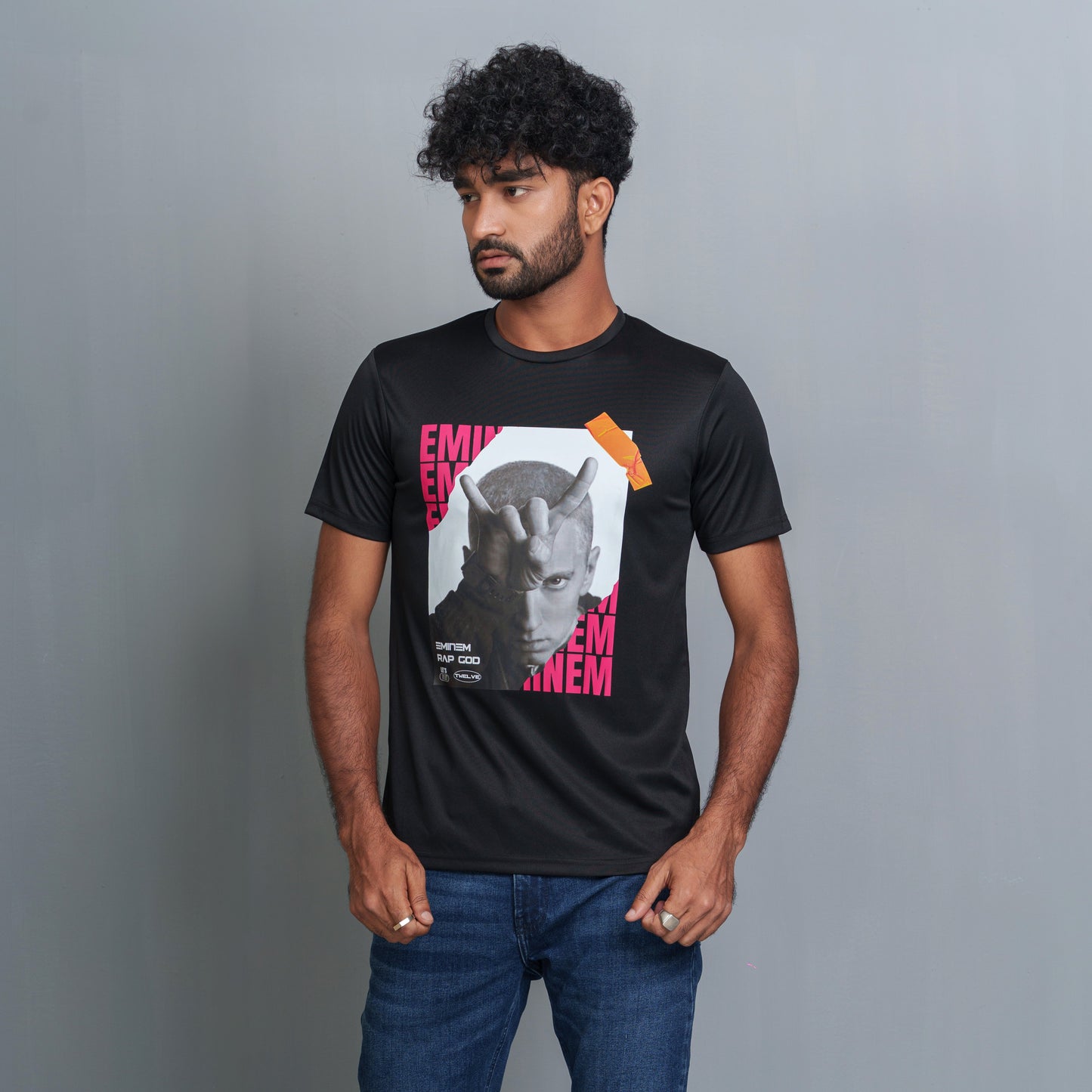 Men’s Black Colorful T-Shirt