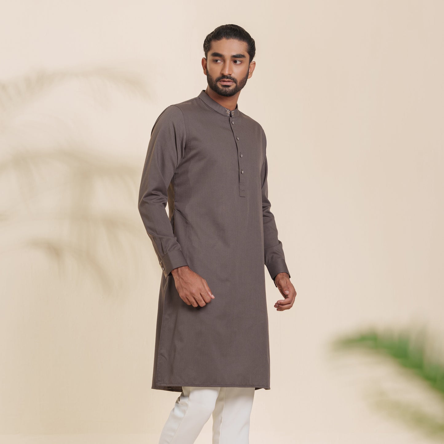 Mens Premium Panjabi-  Ash Grey