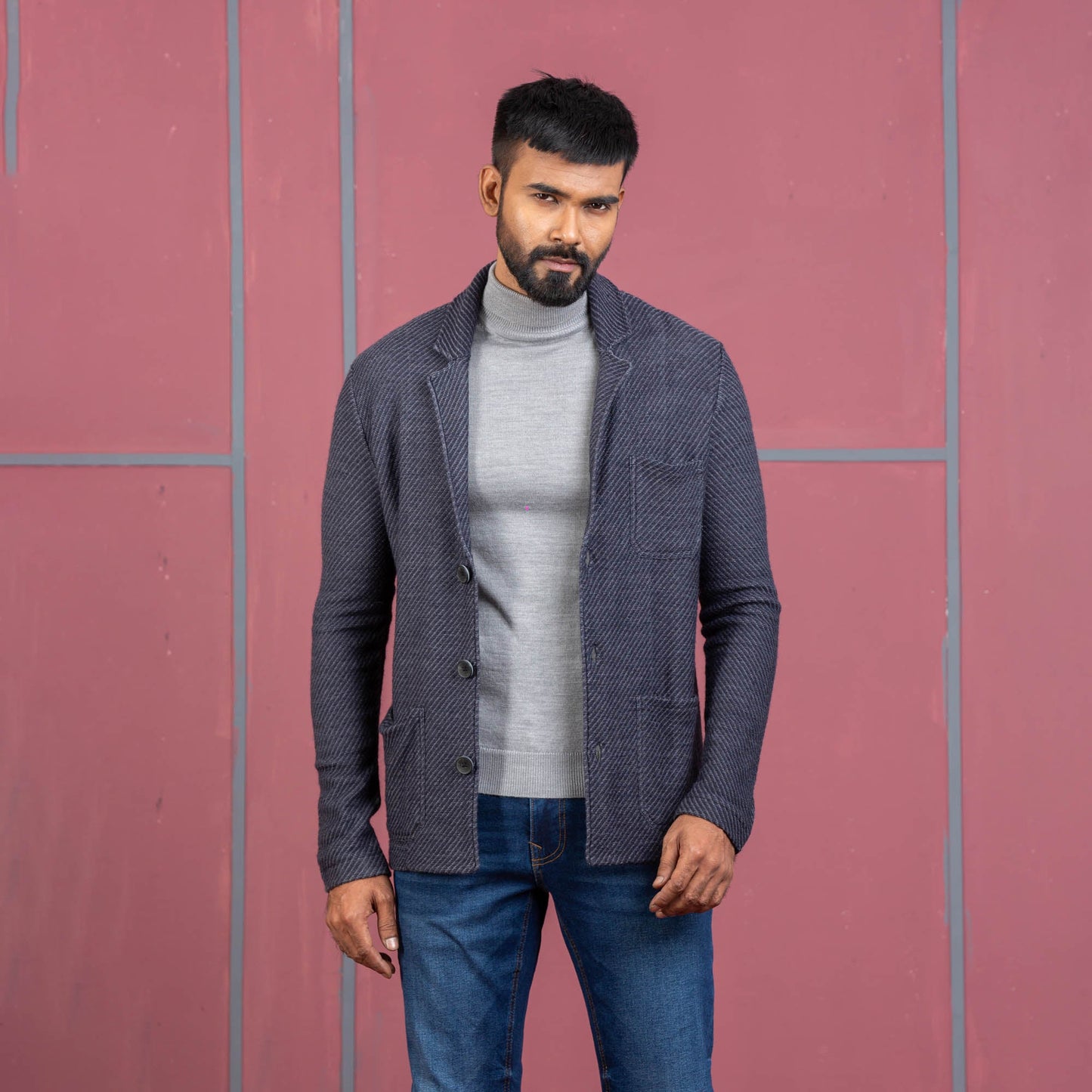 MENS CARDIGAN-NAVY