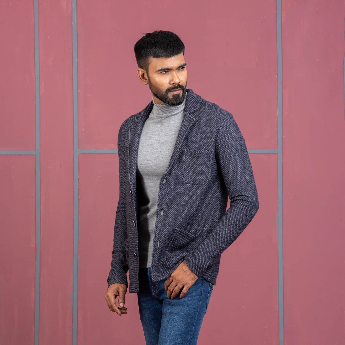 MENS CARDIGAN-NAVY