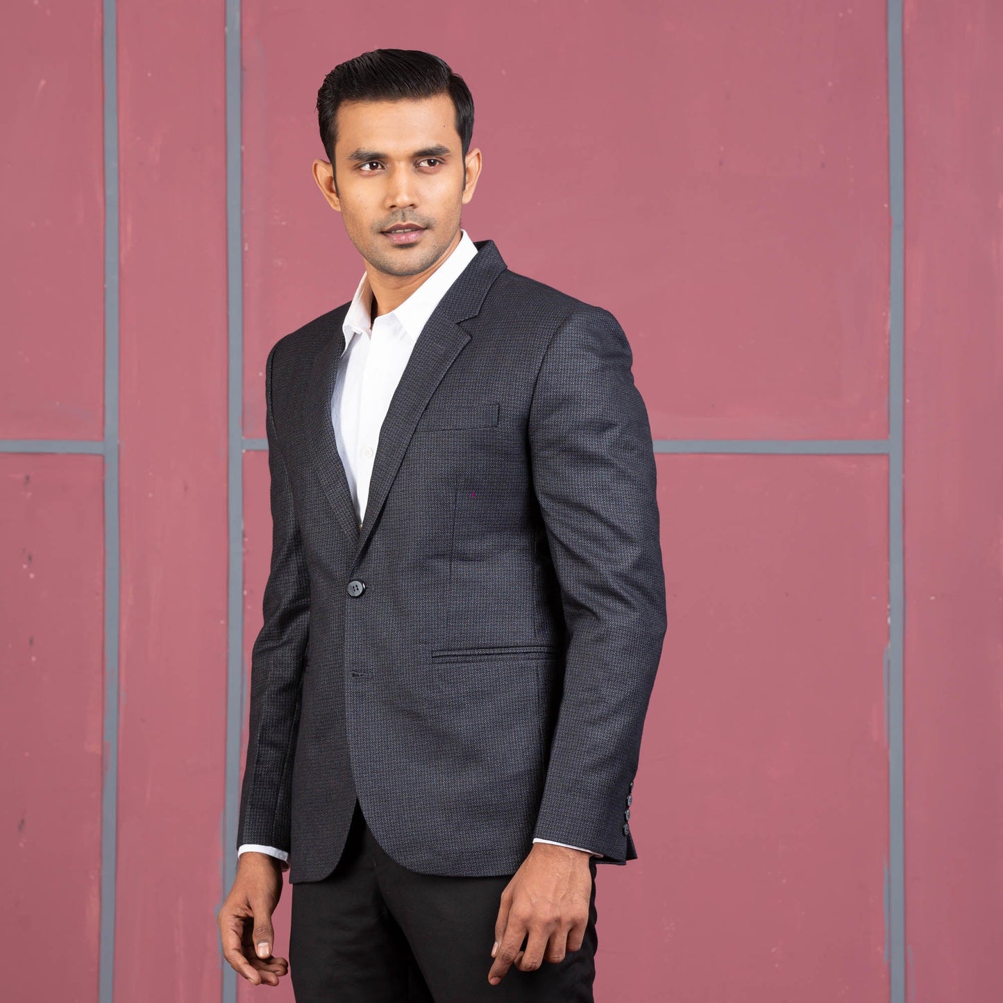 MENS BLAZER- NAVY BLACK CHECK