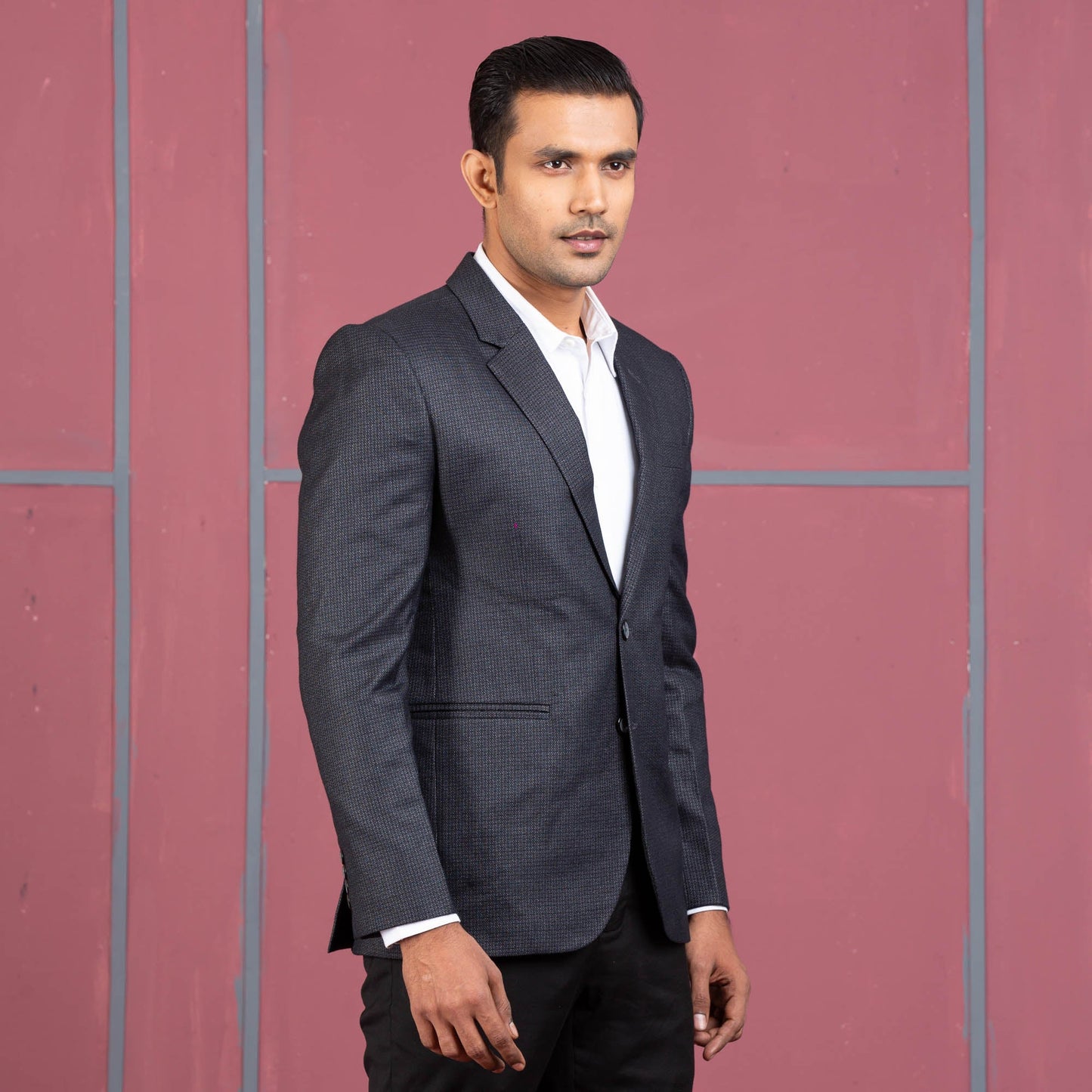 MENS BLAZER- NAVY BLACK CHECK