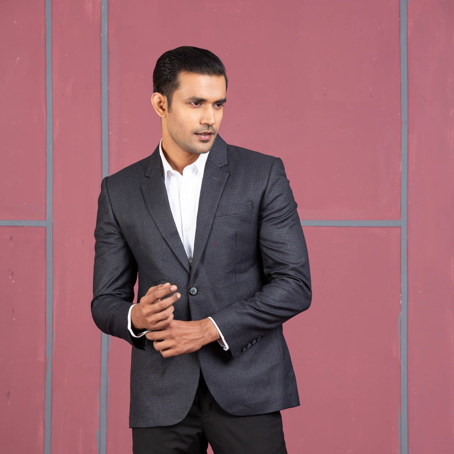 MENS BLAZER- NAVY BLACK CHECK
