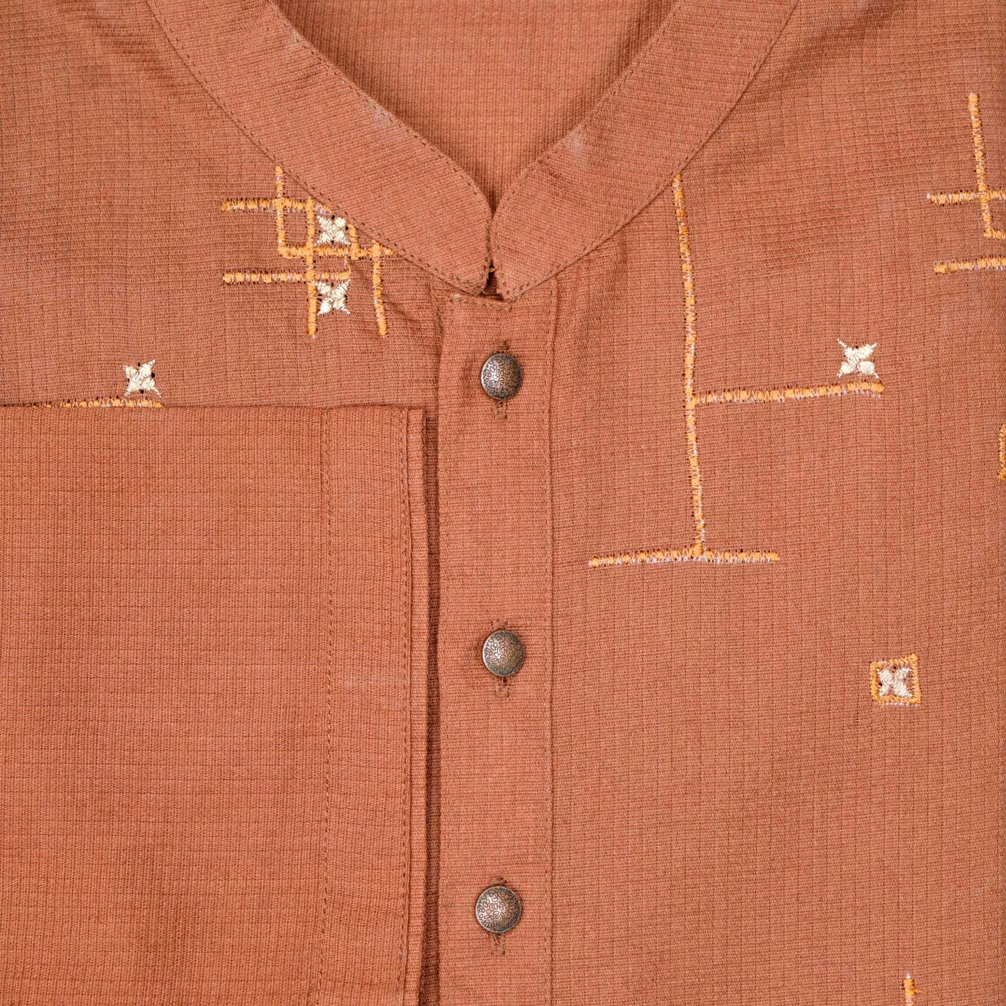 MENS EMBROIDERY PANJABI- BROWN