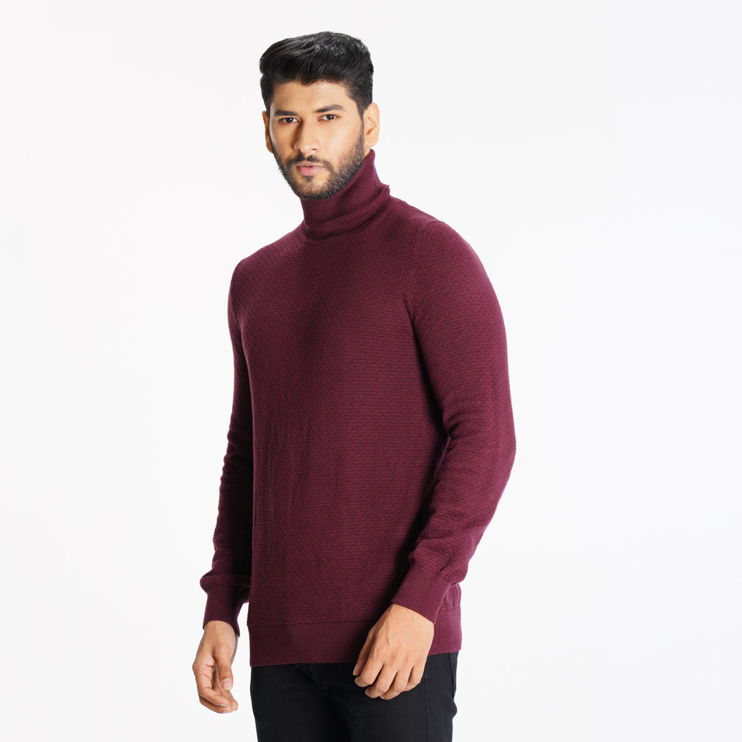 Men's Black High Neck Pullover