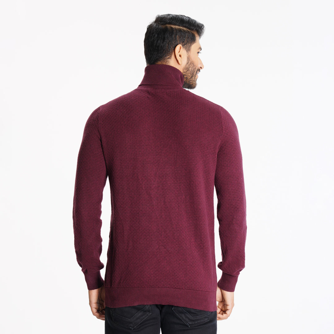 Men's Black High Neck Pullover