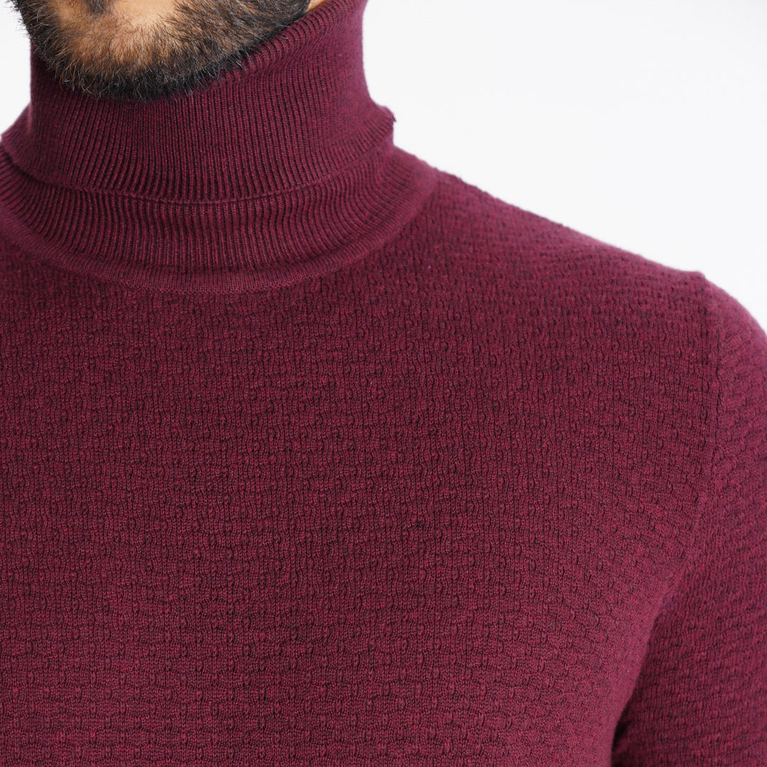 Men's Black High Neck Pullover