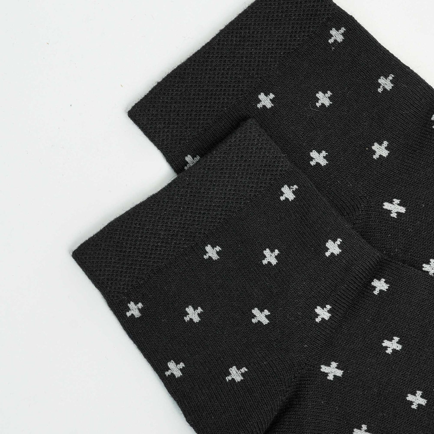Black Aop Cotton Socks