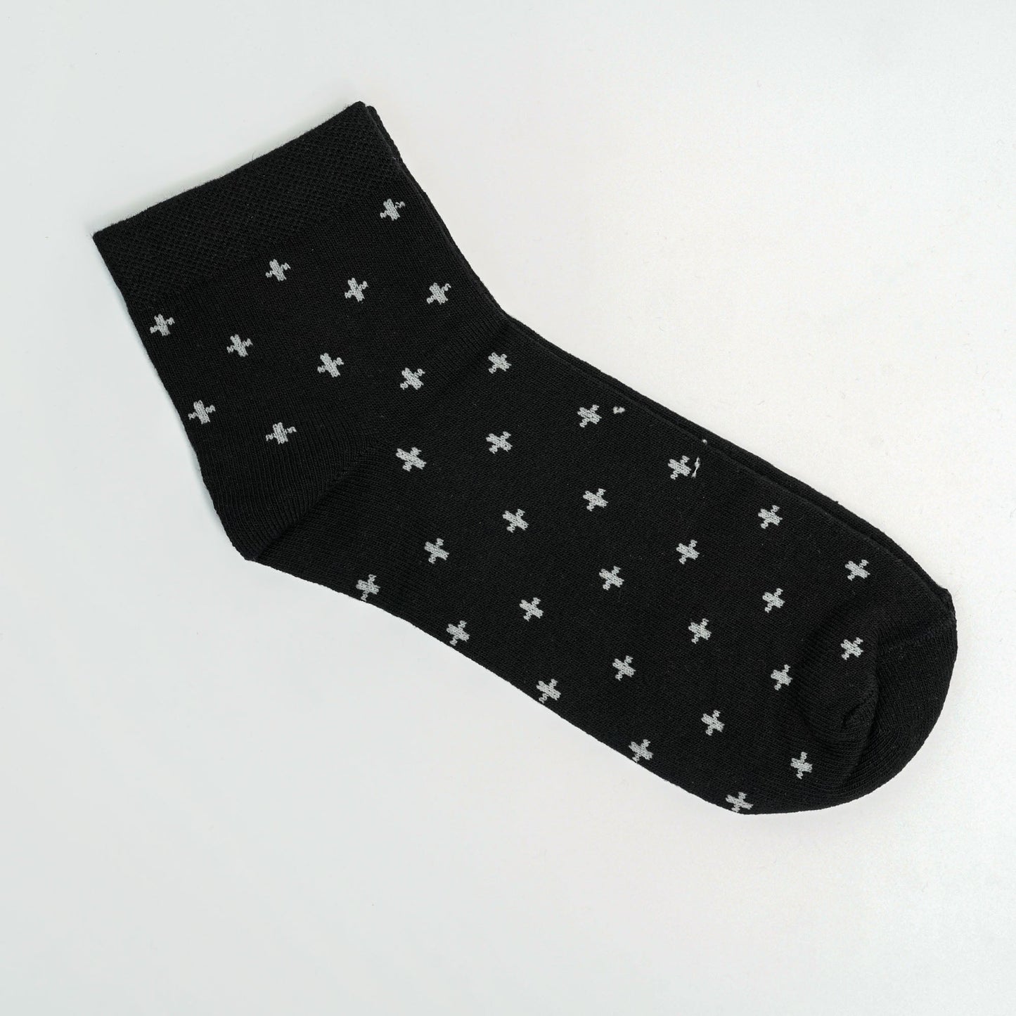 Black Aop Cotton Socks