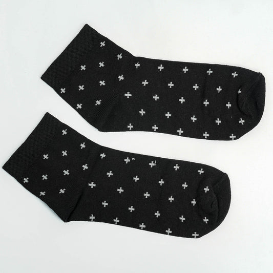 Black Aop Cotton Socks