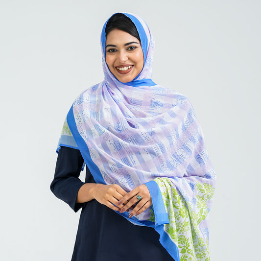 Blue Georgette Scarf