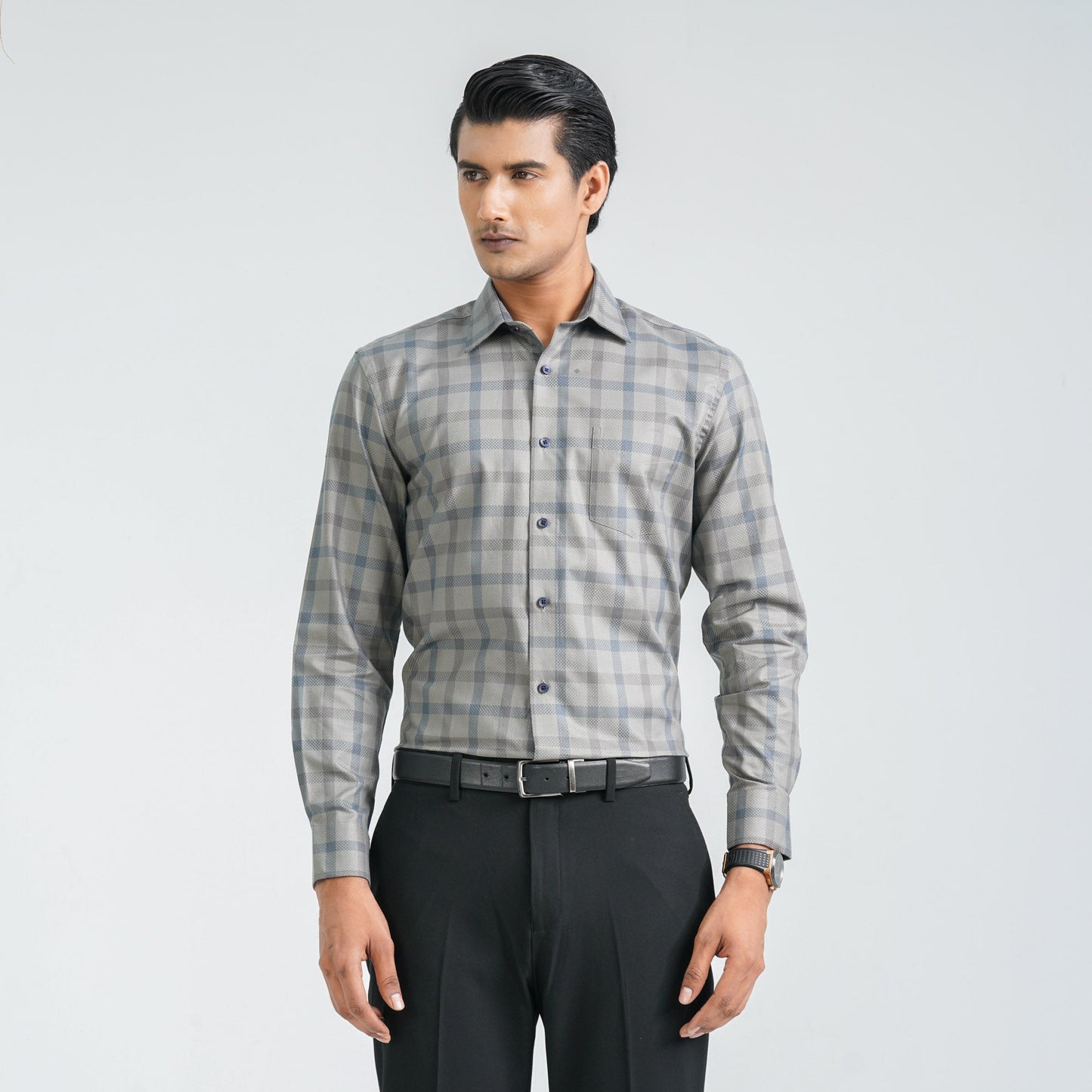 Menâ€™s Army Green Formal Shirt
