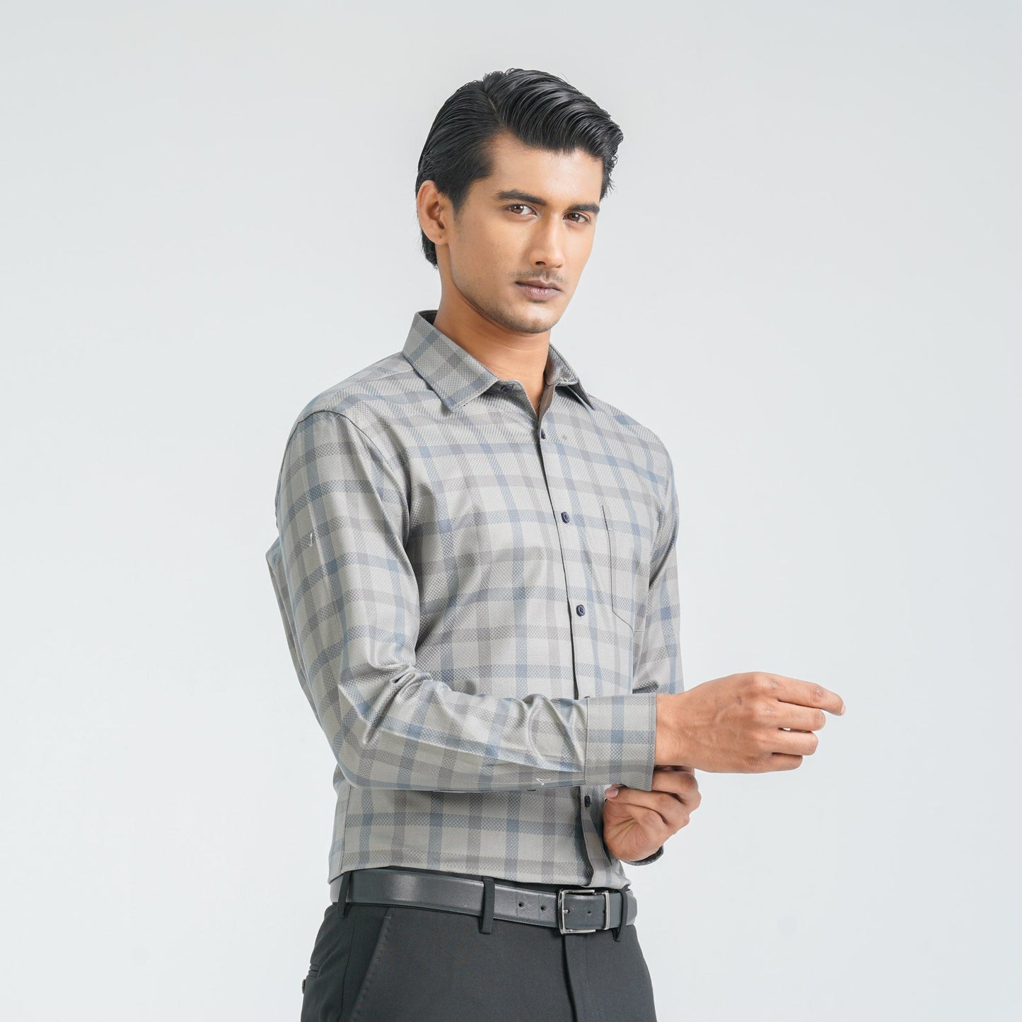 Menâ€™s Army Green Formal Shirt