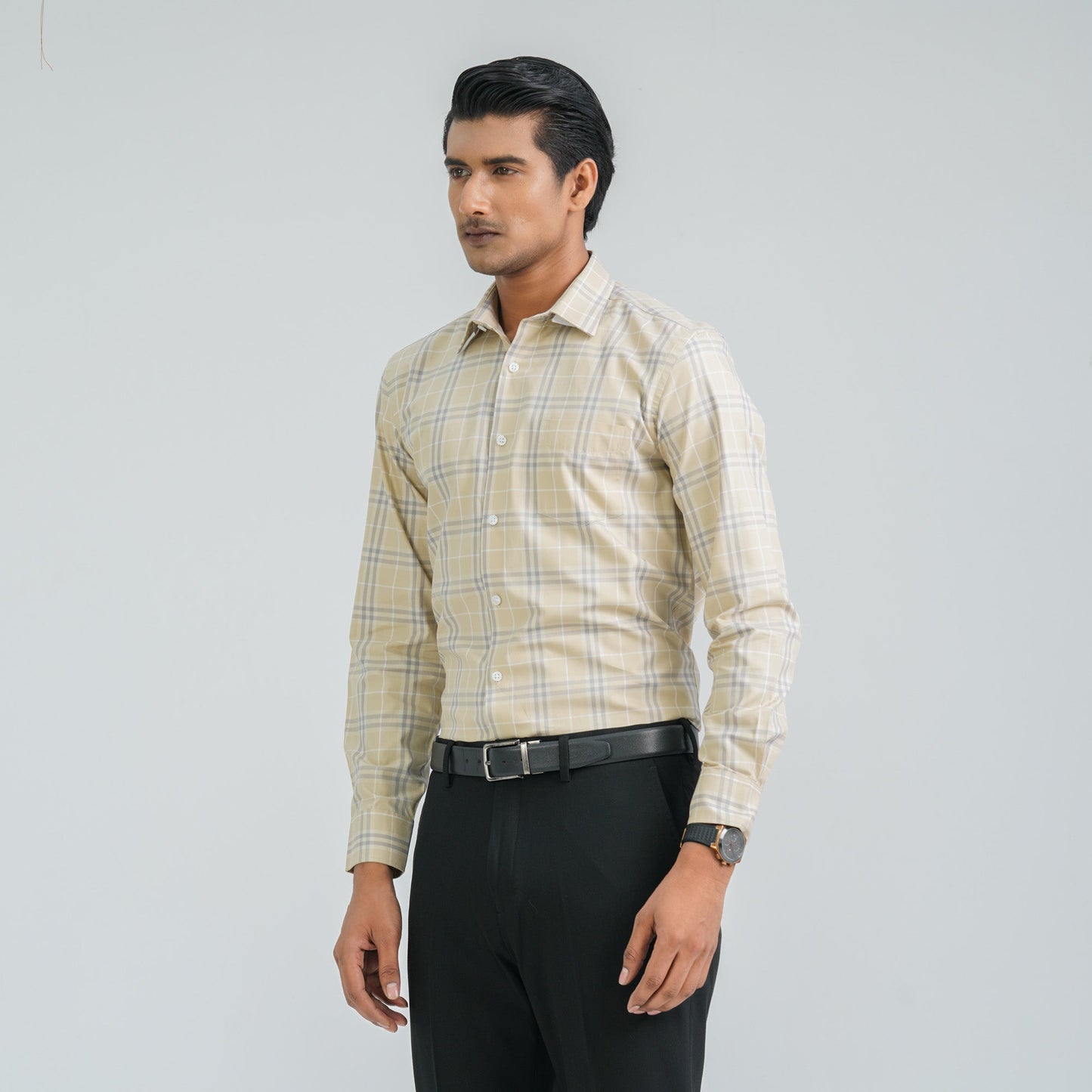 Menâ€™s Beige Formal Shirt
