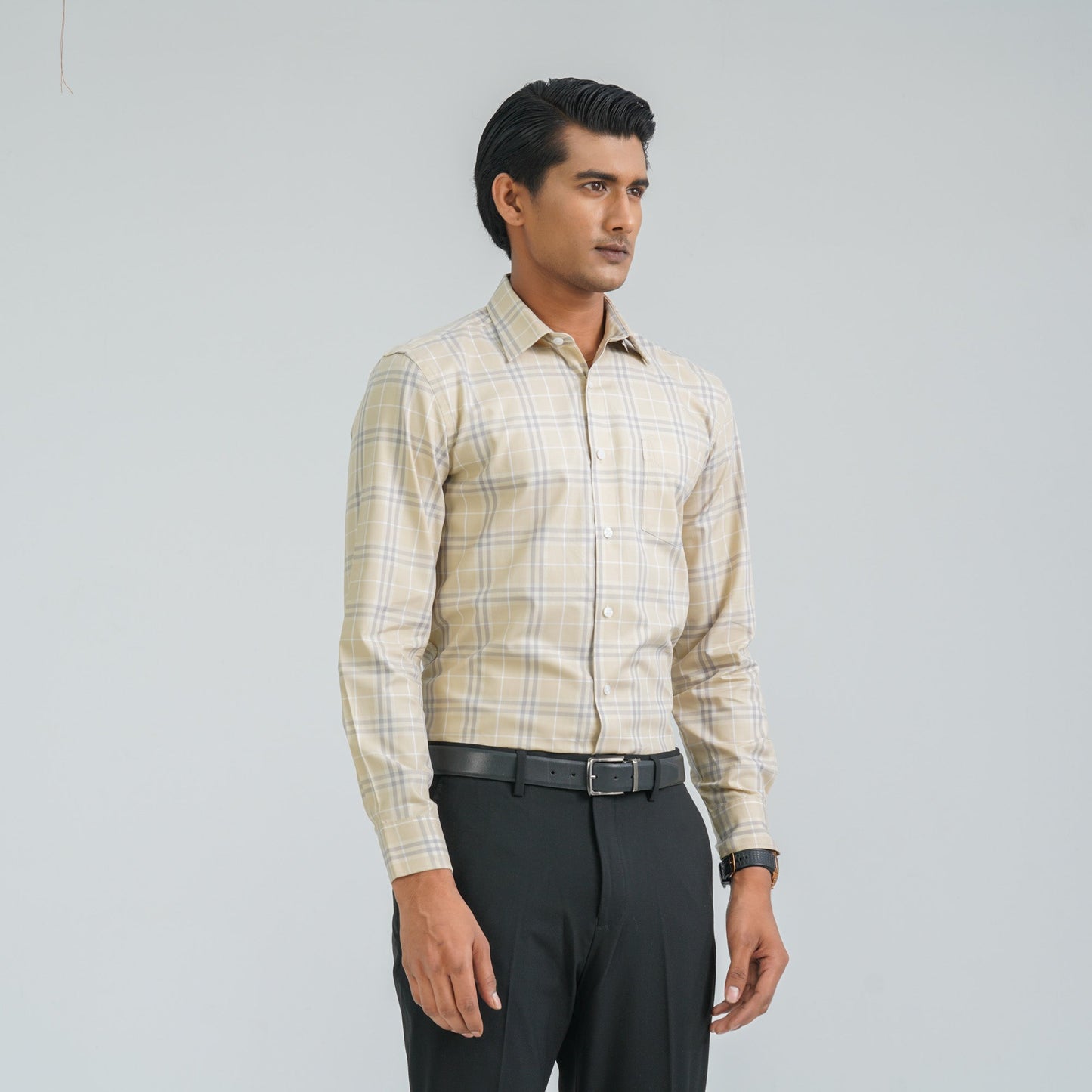 Menâ€™s Beige Formal Shirt