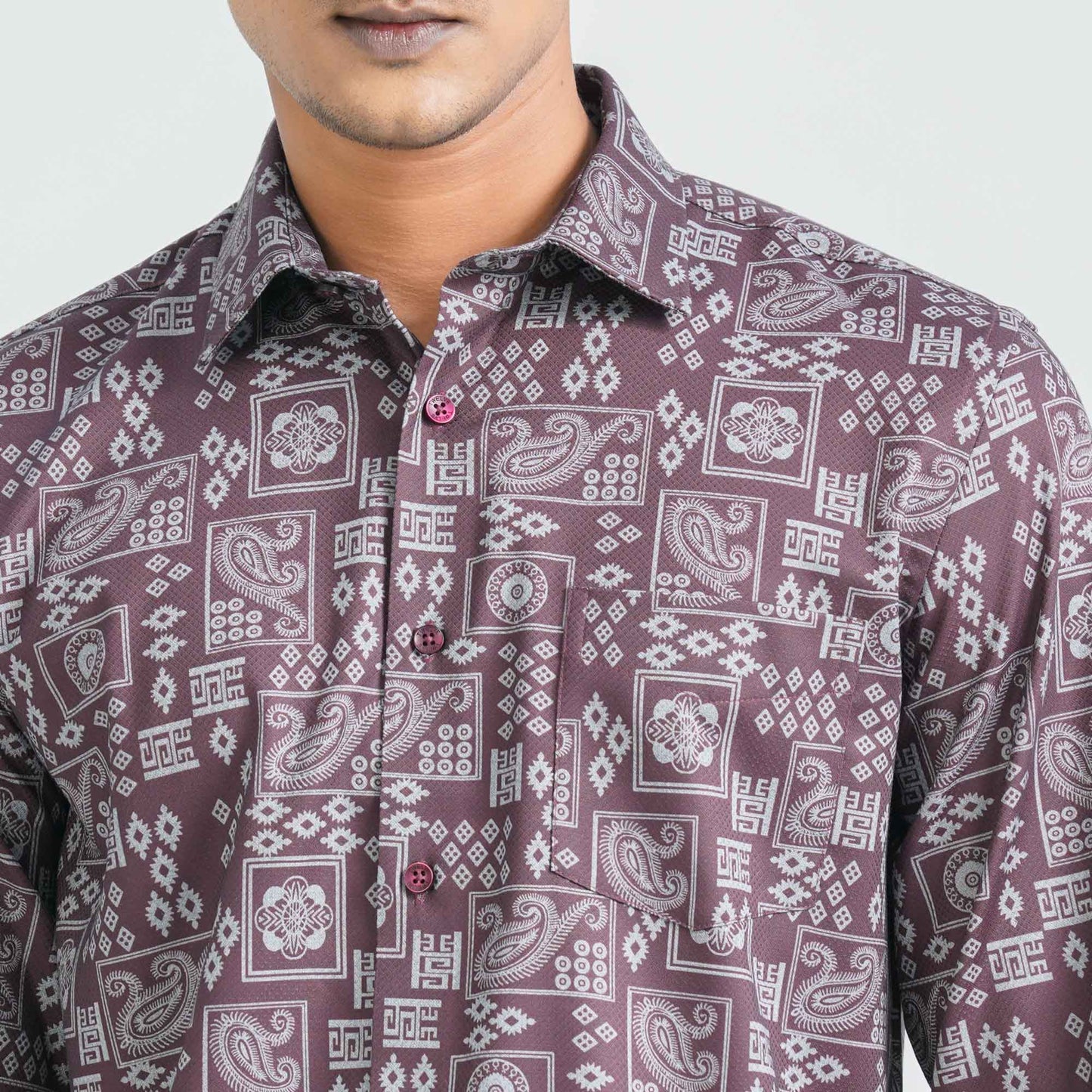 Menâ€™s Maroon Casual Shirt