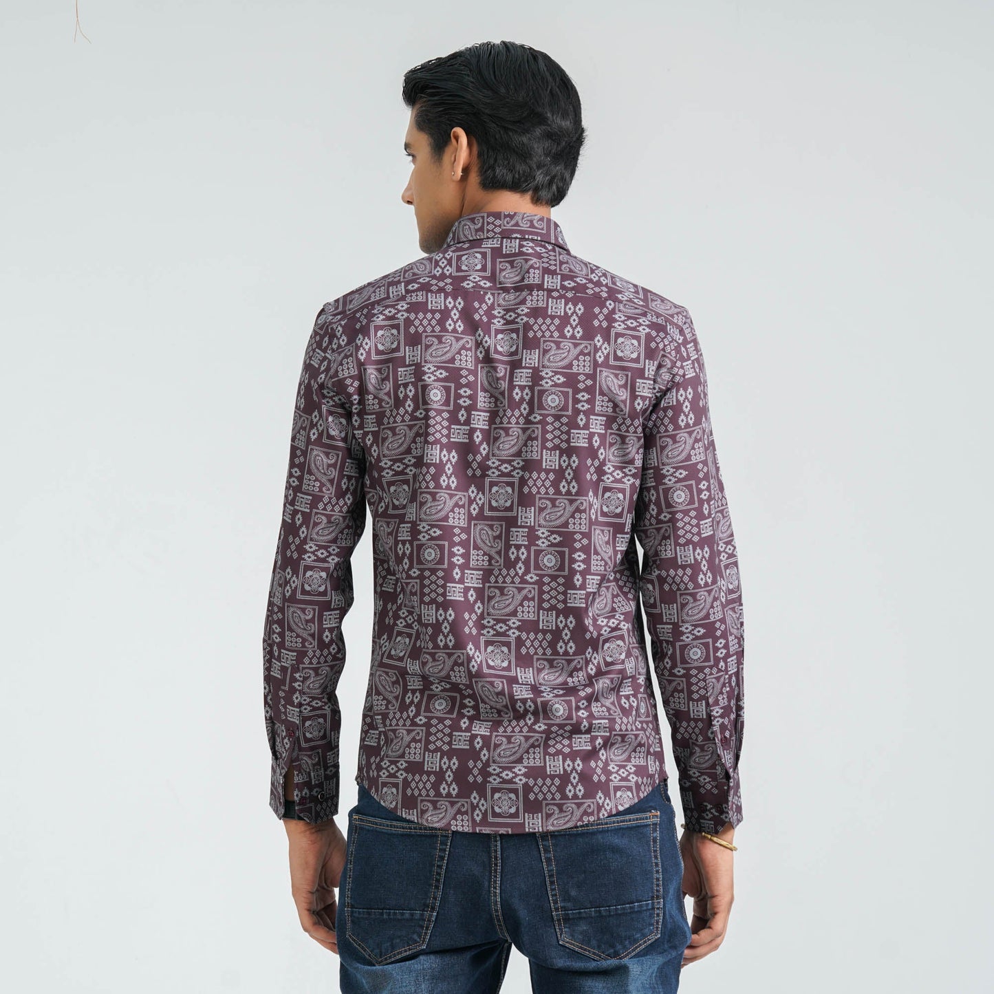 Menâ€™s Maroon Casual Shirt