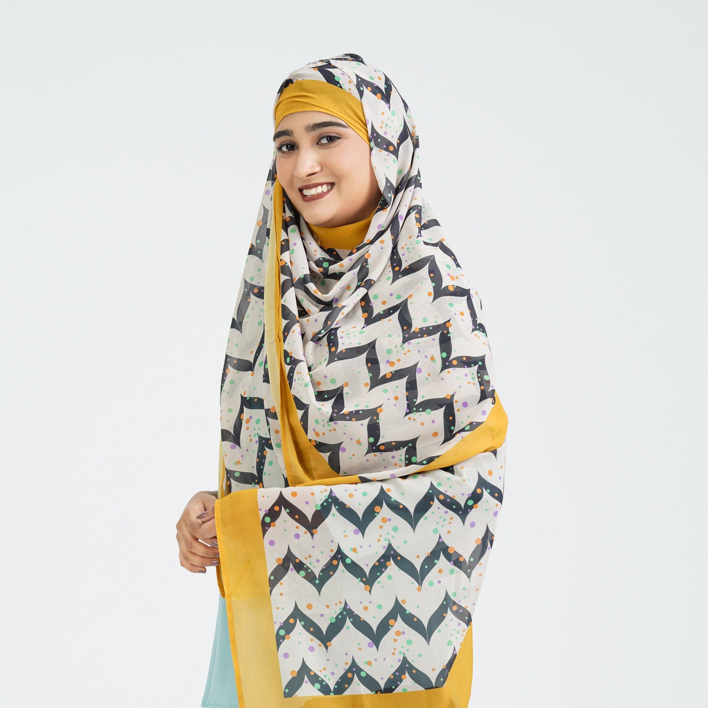 Women’s Ivory Printed Georgette Scarf