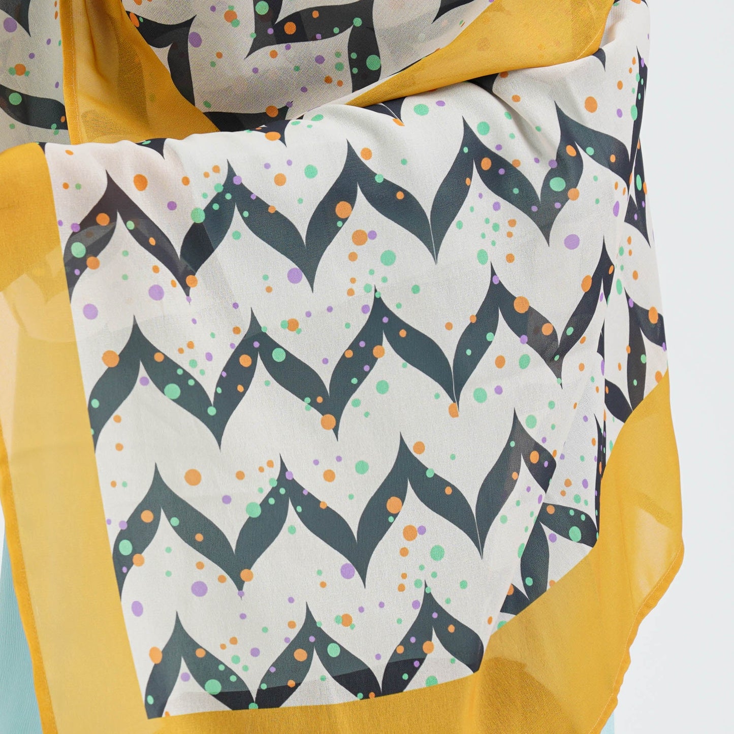 Women’s Ivory Printed Georgette Scarf