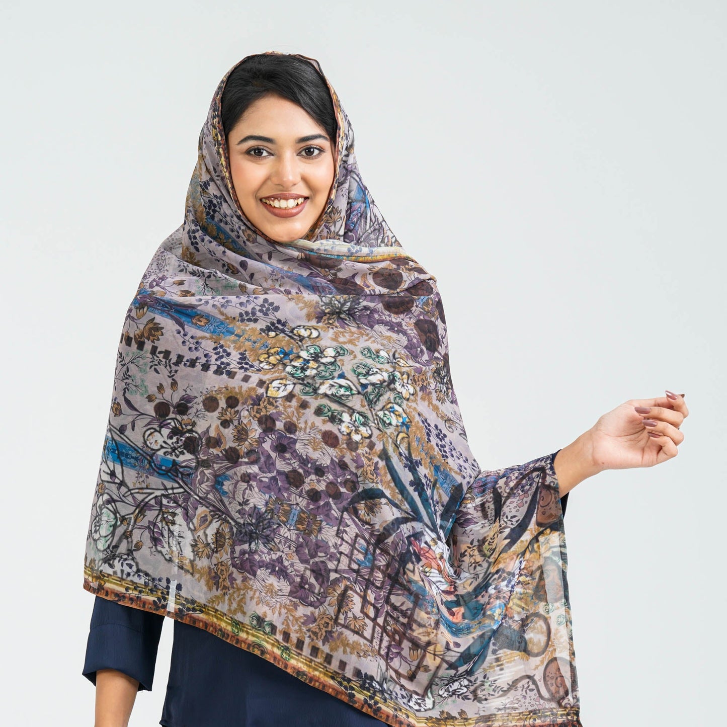 Womenâ€™s Multicolor Georgette Scarf