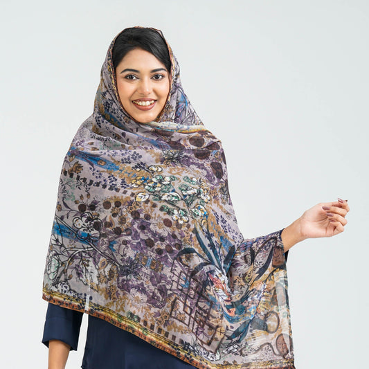 Multicolor Georgette Scarf
