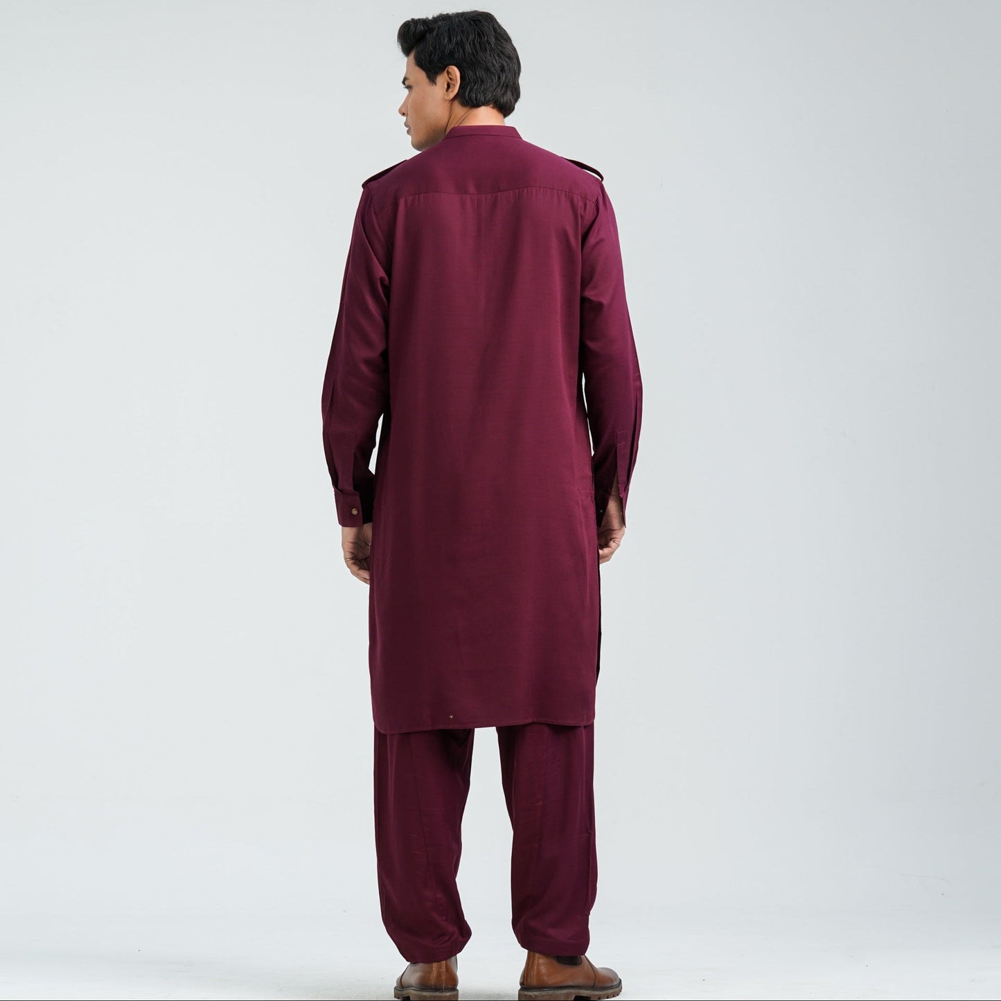 Menâ€™s Maroon Viscose Kabli