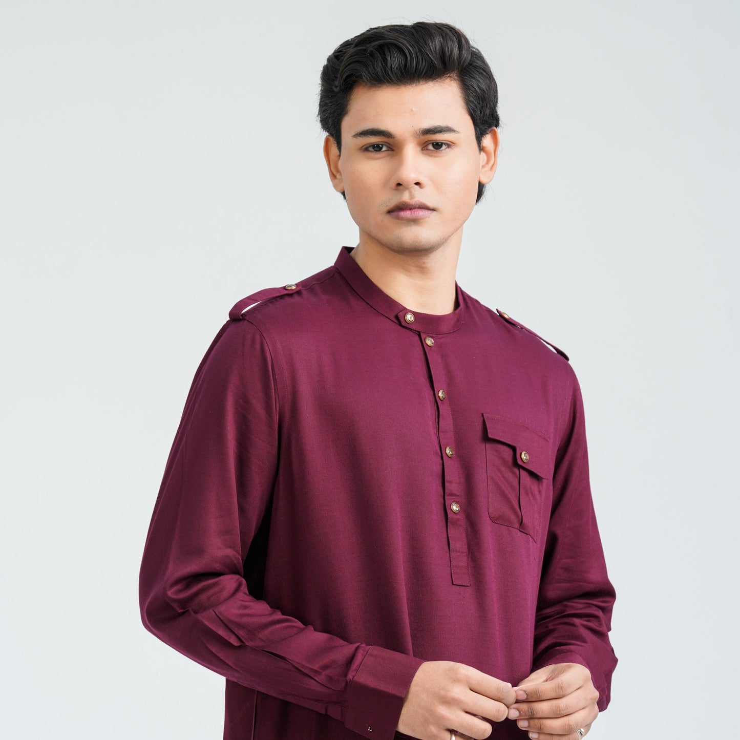 Menâ€™s Maroon Viscose Kabli