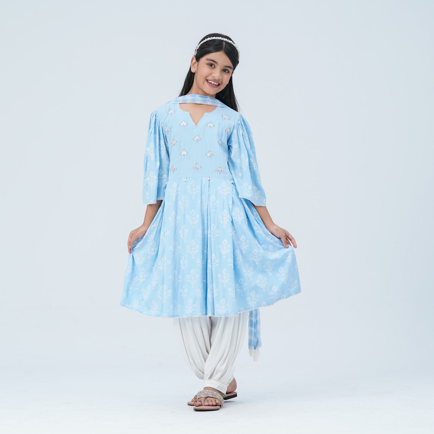 Girl's Floral Viscose Three Piece Set