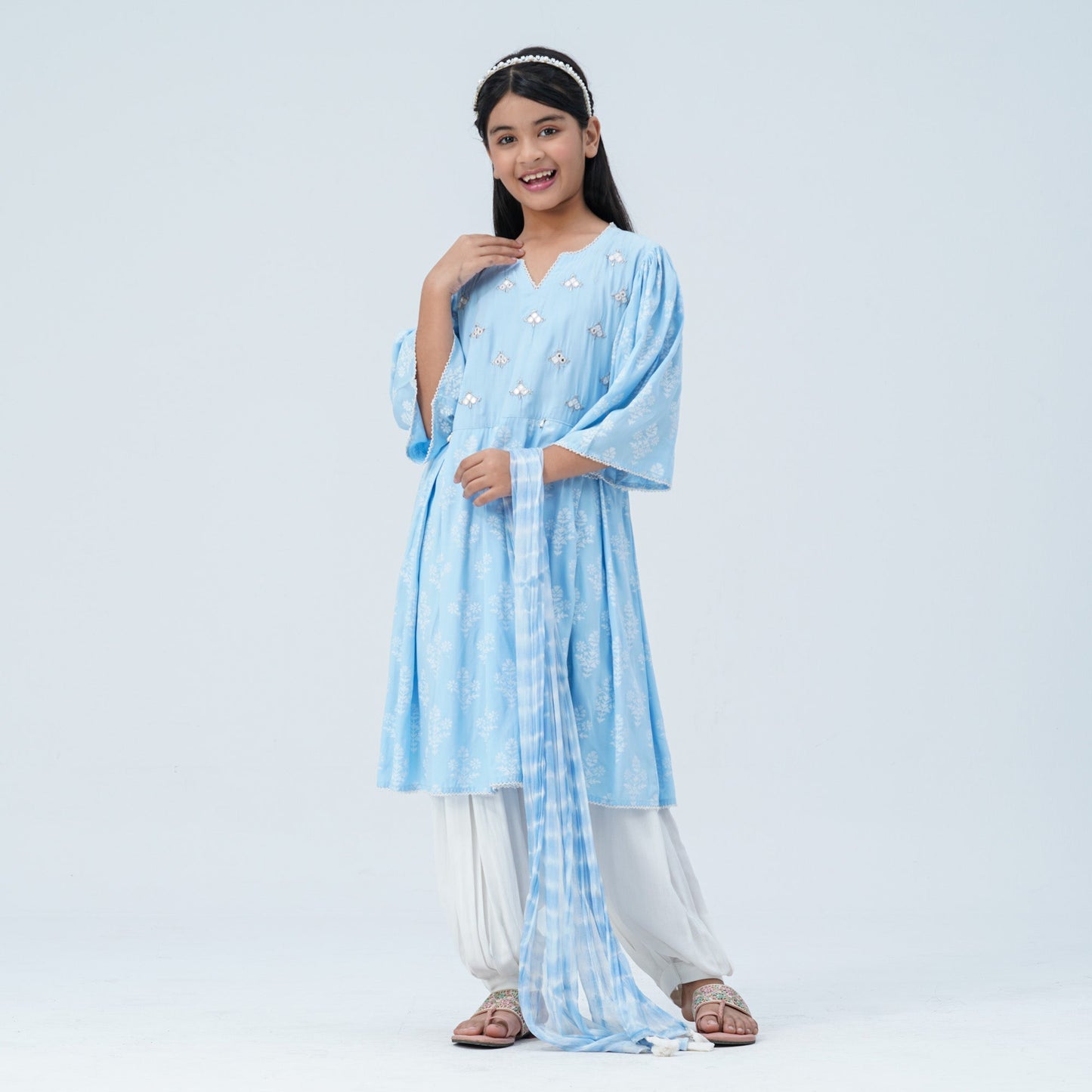 Girl's Floral Viscose Three Piece Set