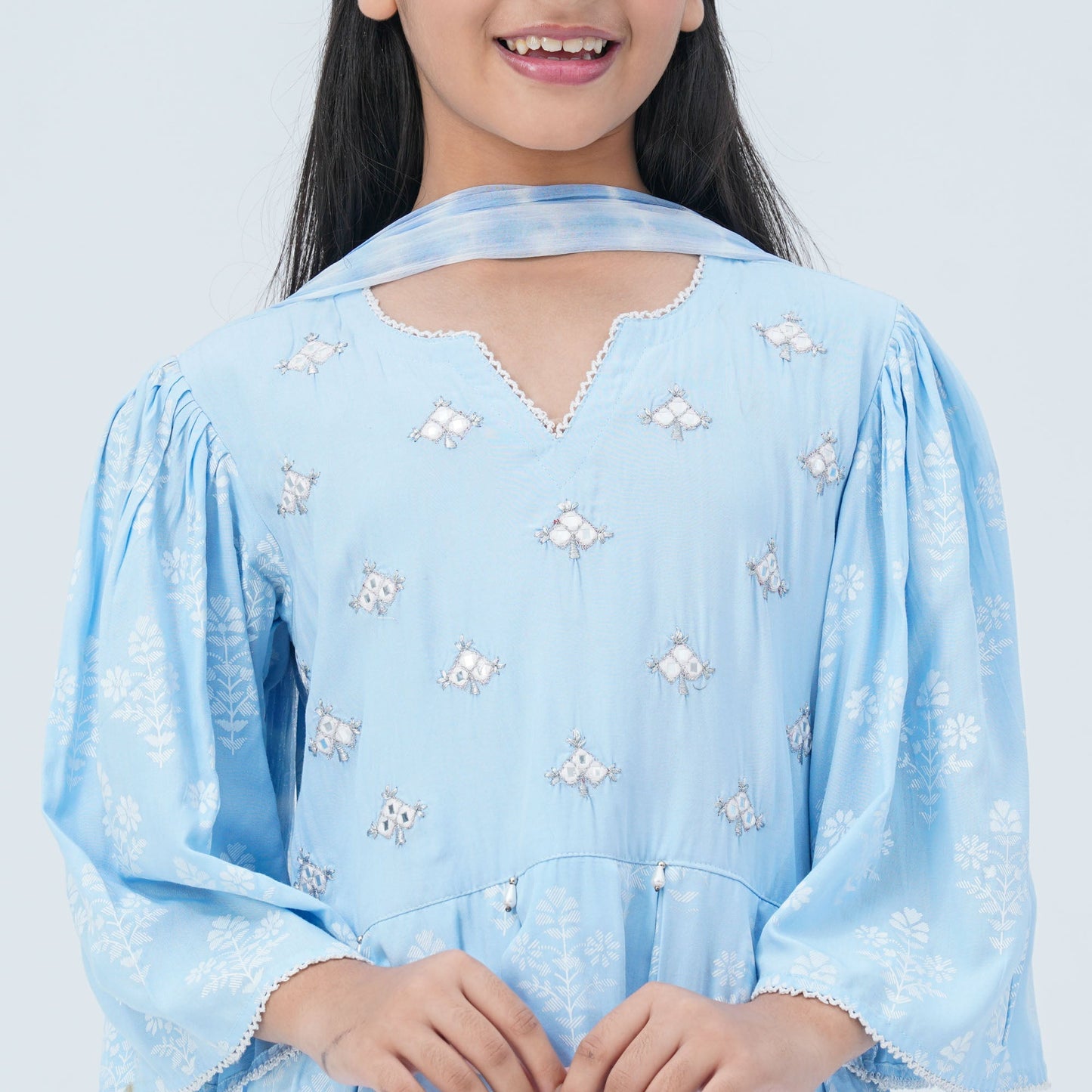 Girl's Floral Viscose Three Piece Set