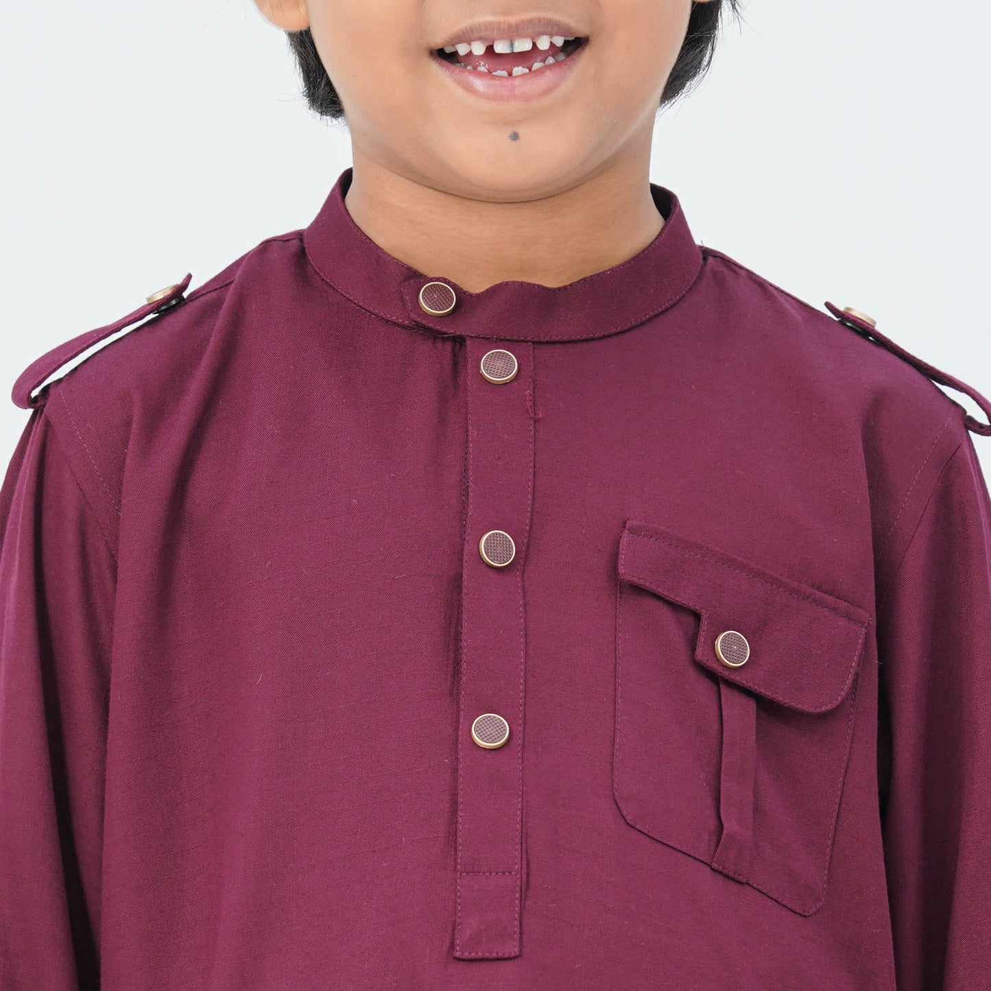 Boy's Maroon Viscose Kabli