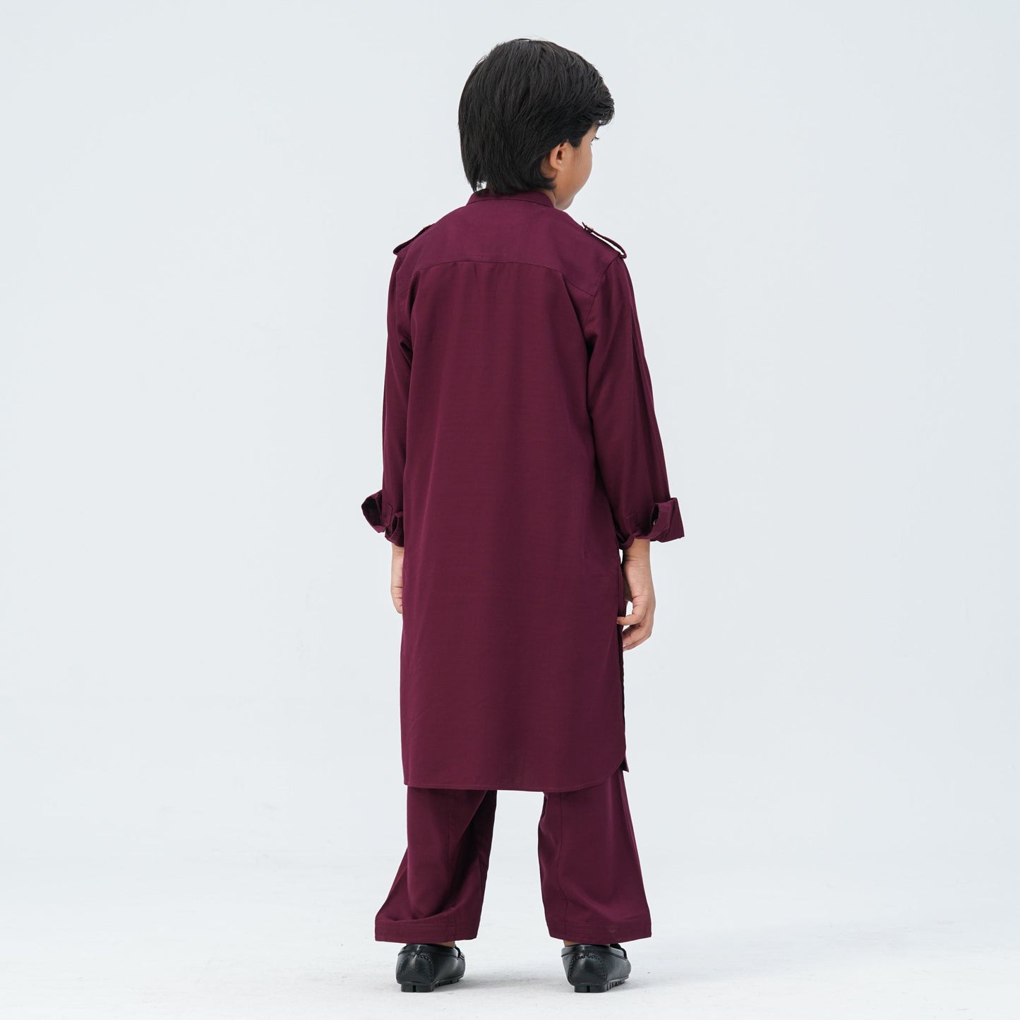 Boy's Maroon Viscose Kabli