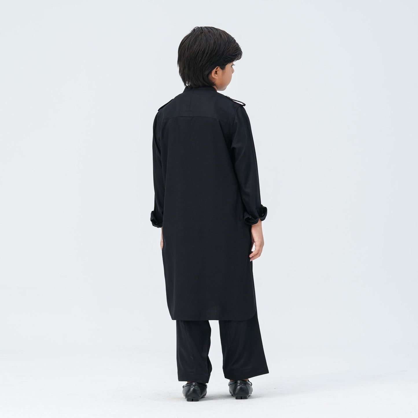 Boy's Black Viscose Kabli