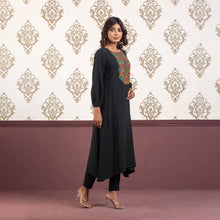 Load image into Gallery viewer, ETHNIC HIGH RANGE KURTI-BLACK
