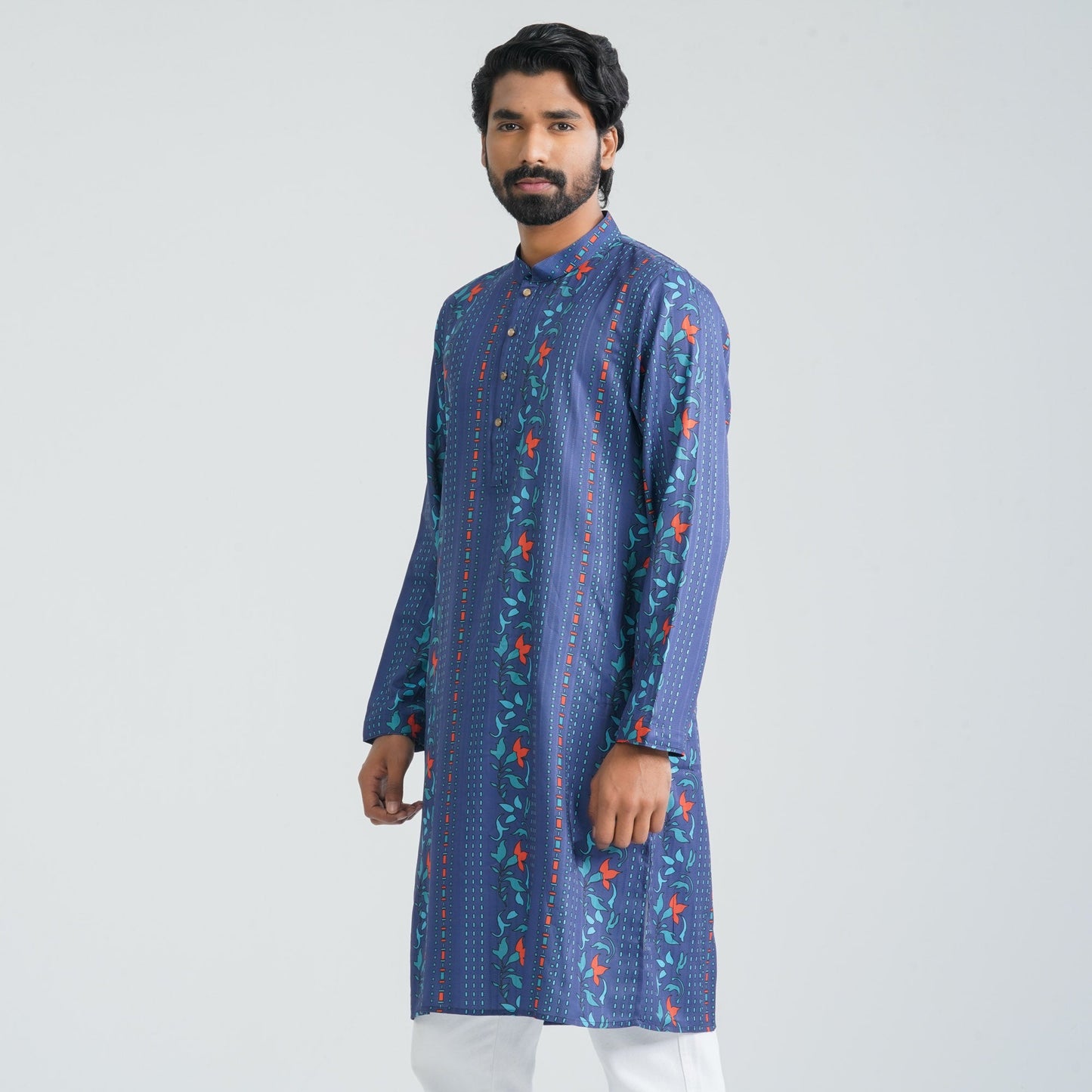 Men's Blue Basic Panjabi