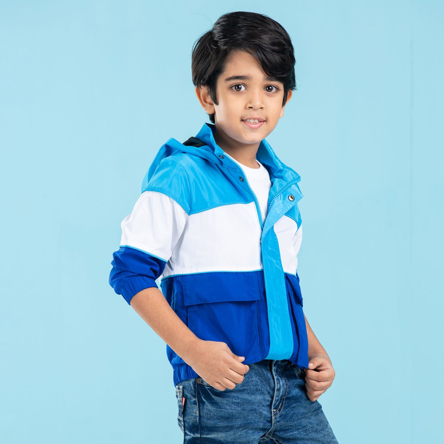 BABY BOYS WINDBREAKER- BLUE/WHITE