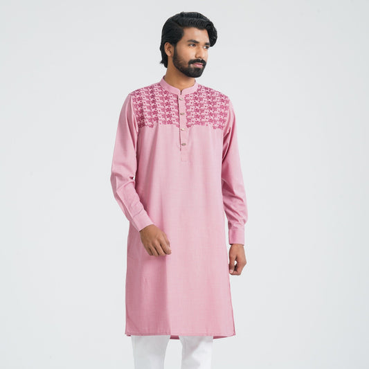 Mens Pink Premium Panjabi