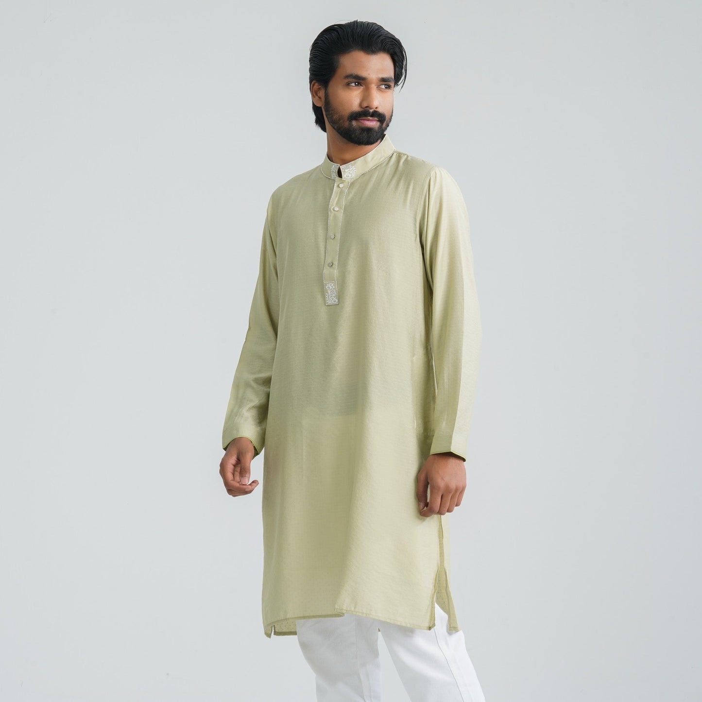 Men Cotton Panjabi Olive