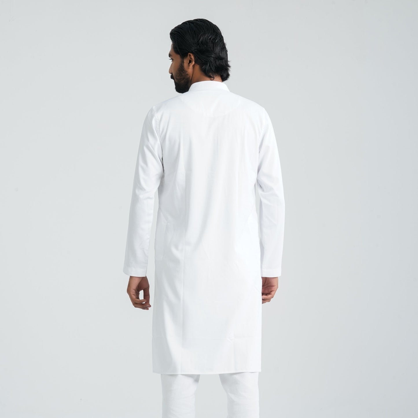 Mens White Cotton Blended Panjabi
