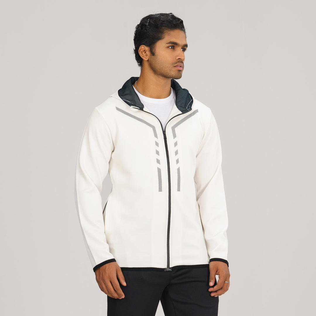 Mens White Active Hoodie