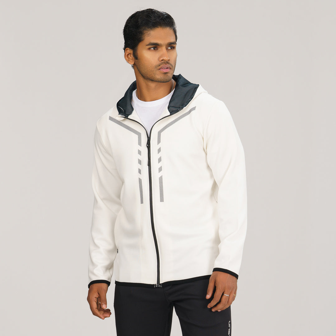 Mens White Active Hoodie