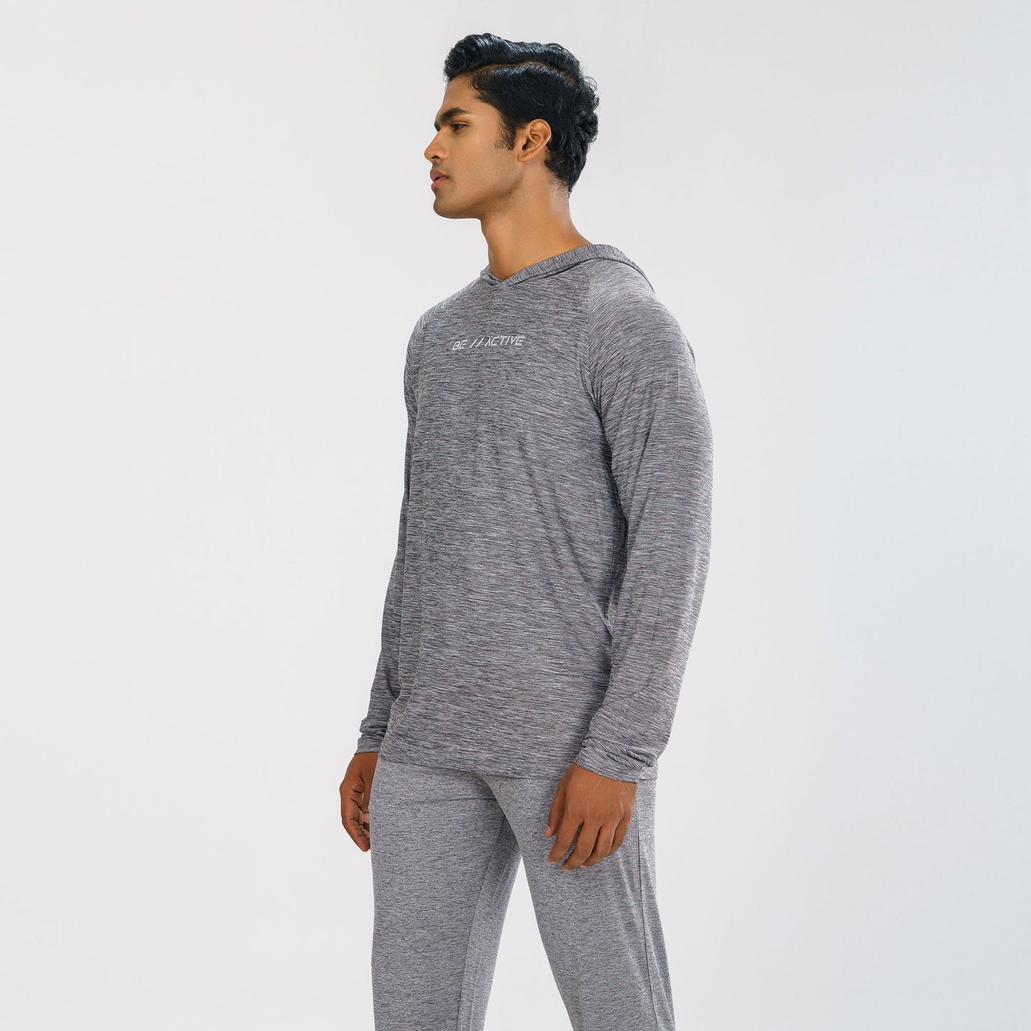 Men's Grey Melange Hoodie