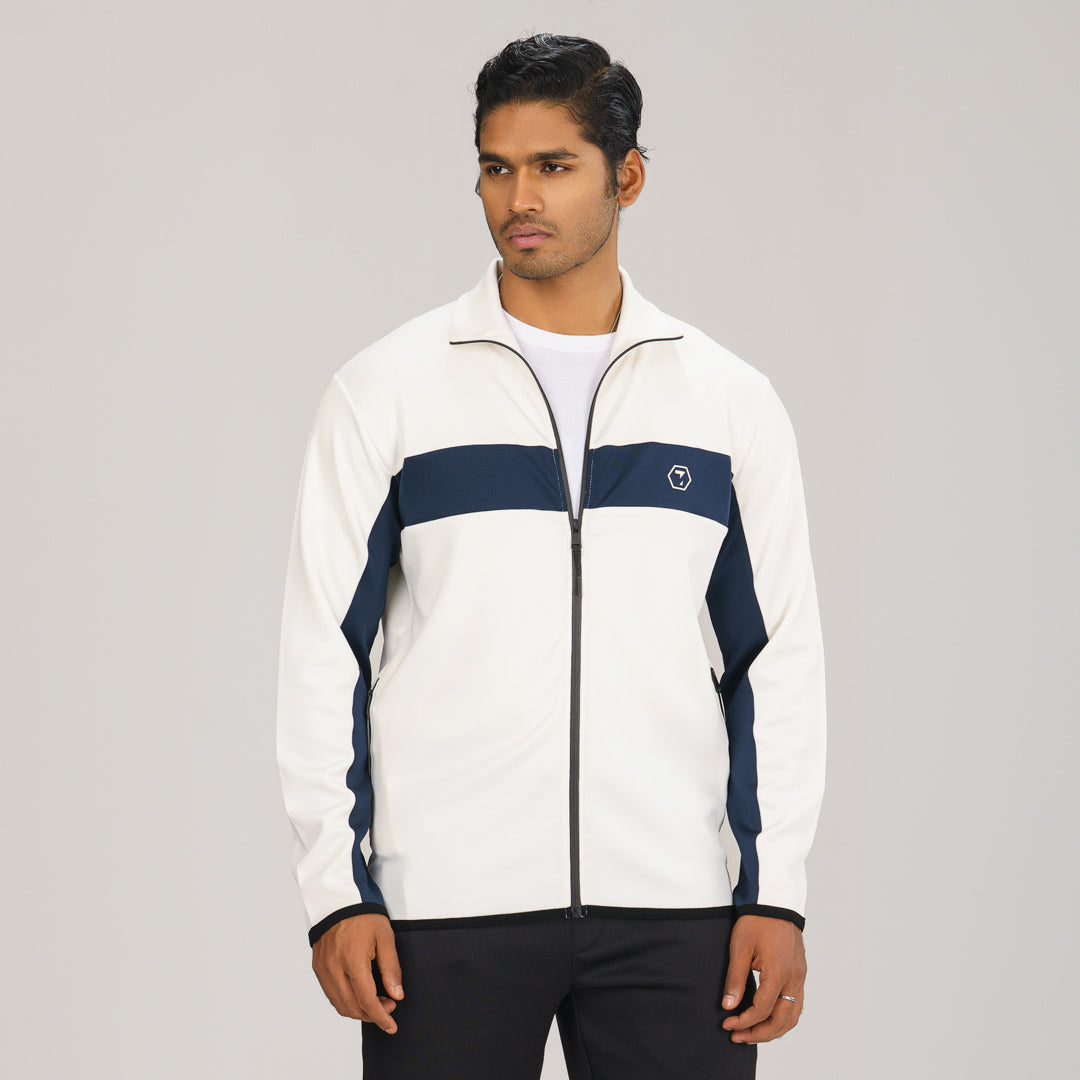 Mens White & Navy Sweatshirt