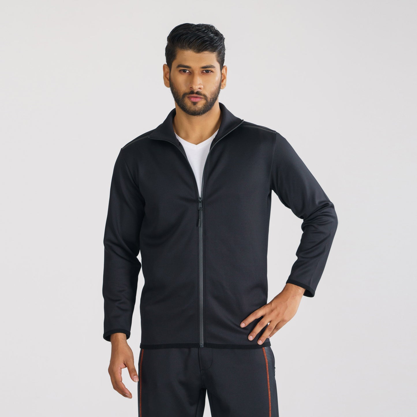 Men's Black High-Neck Sweatshirt