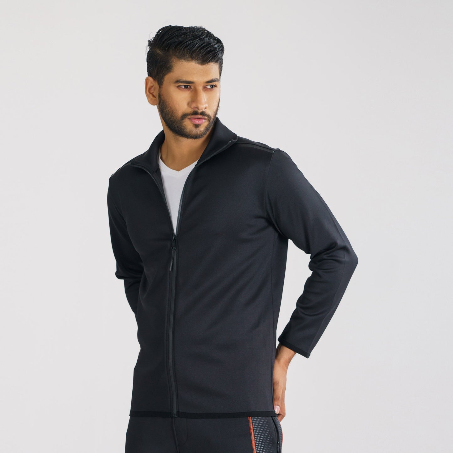 Men's Black High-Neck Sweatshirt