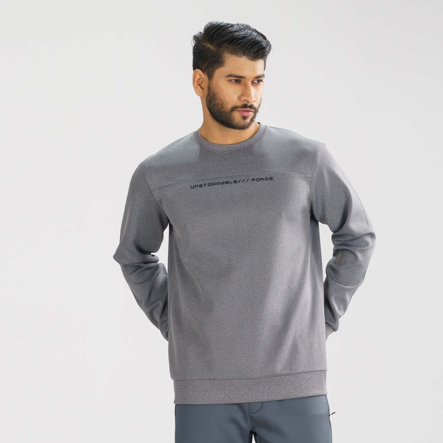 Men's Grey Melange Sweatshirt