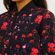 Load image into Gallery viewer, Girl&#39;s Black Printed Reversible Bomber Jacket
