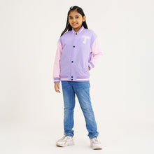 Load image into Gallery viewer, Girl&#39;s Lavender Printed Bomber
